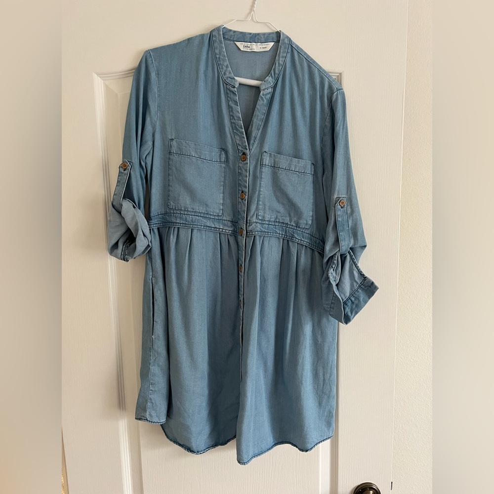 NWOT Zara denim shirtdress in size XS.